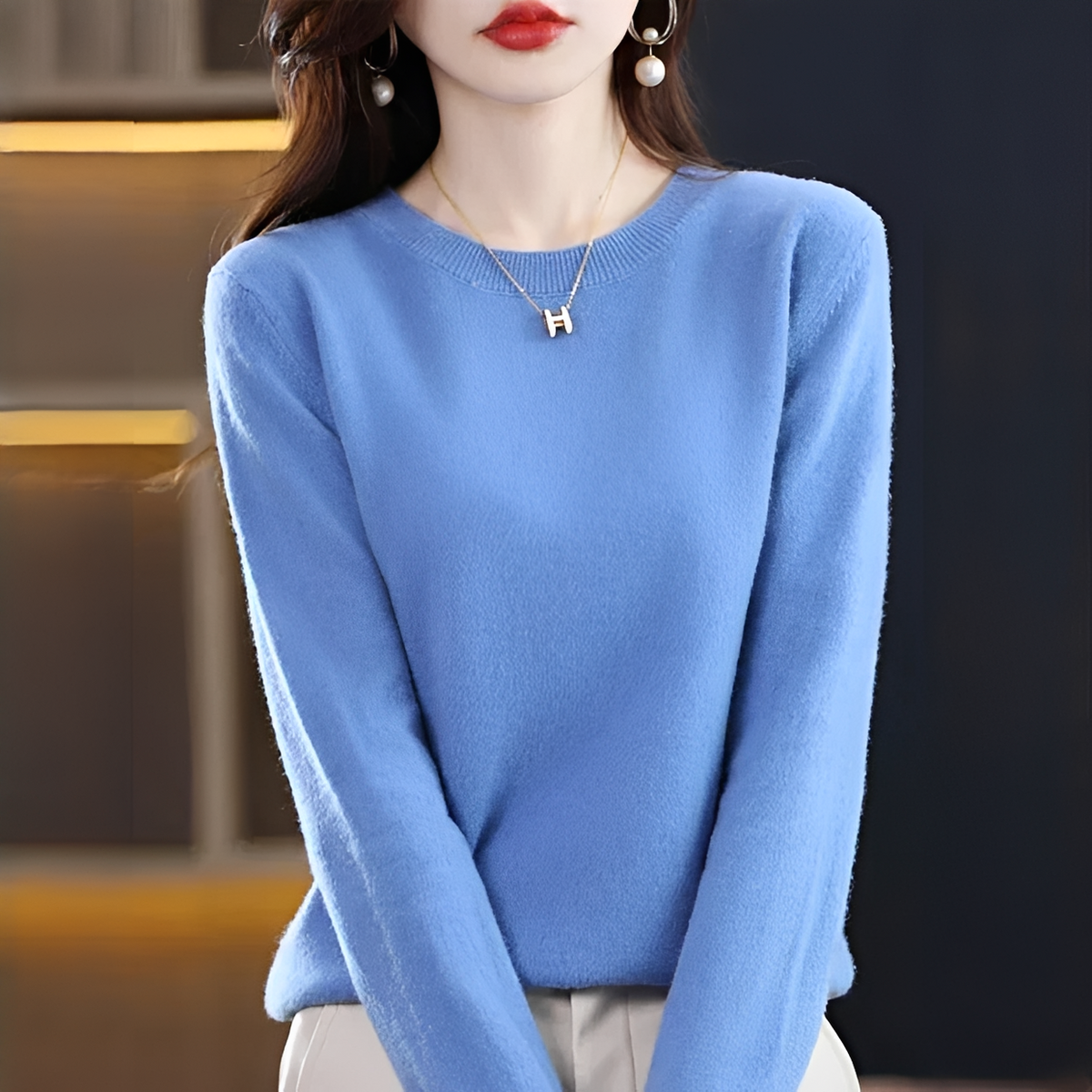 Shynna - Stilvoller und bequemer Rundhals-Pullover