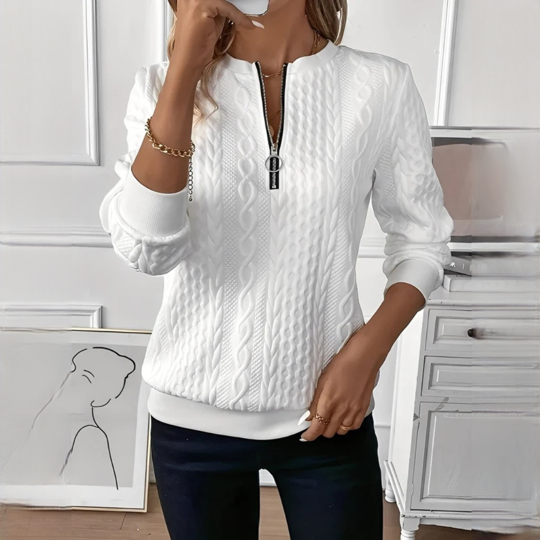 Hedie - Eleganter und zeitgemäßer Zipper-Pullover