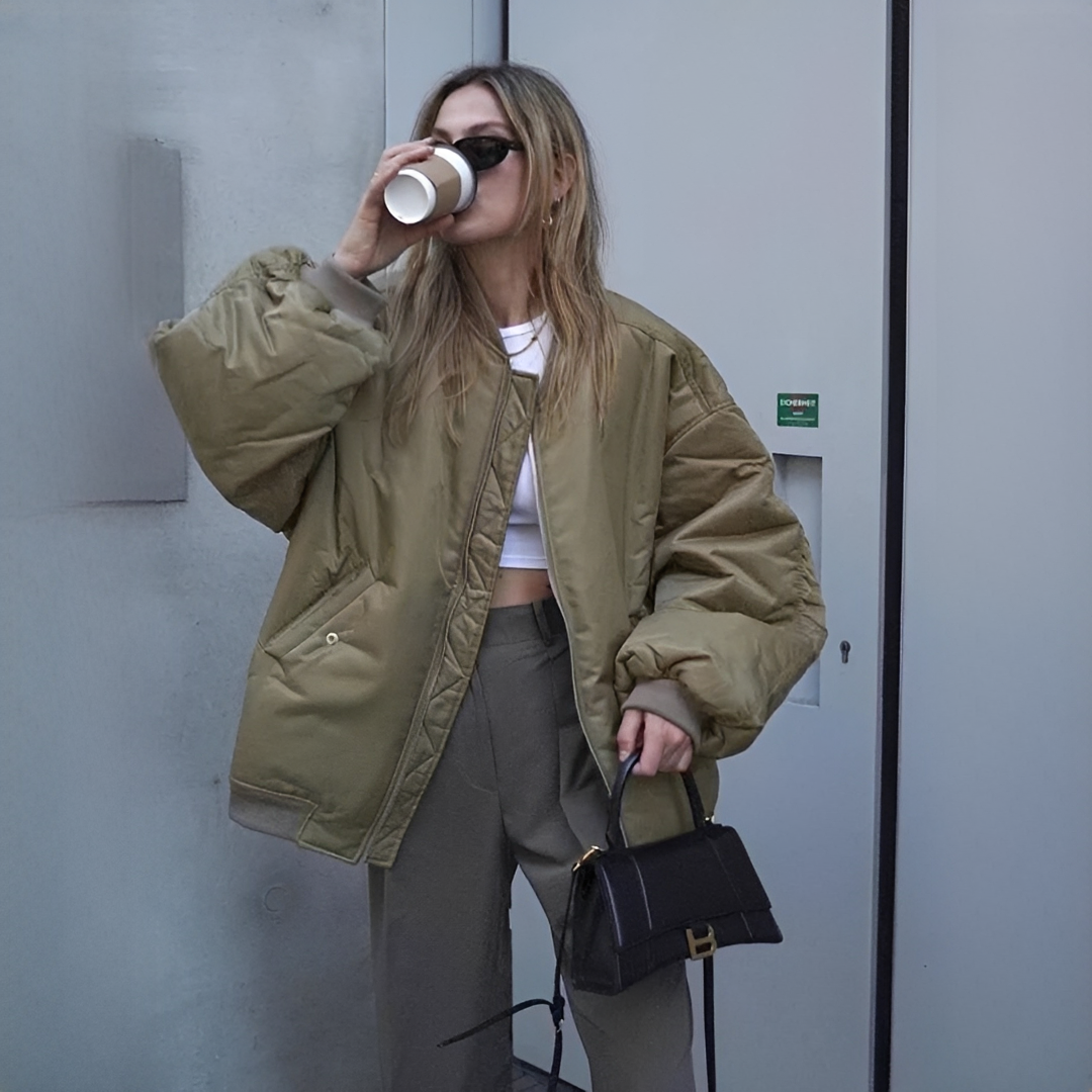 Fellaine - Kuschelige Oversized-Bomberjacke