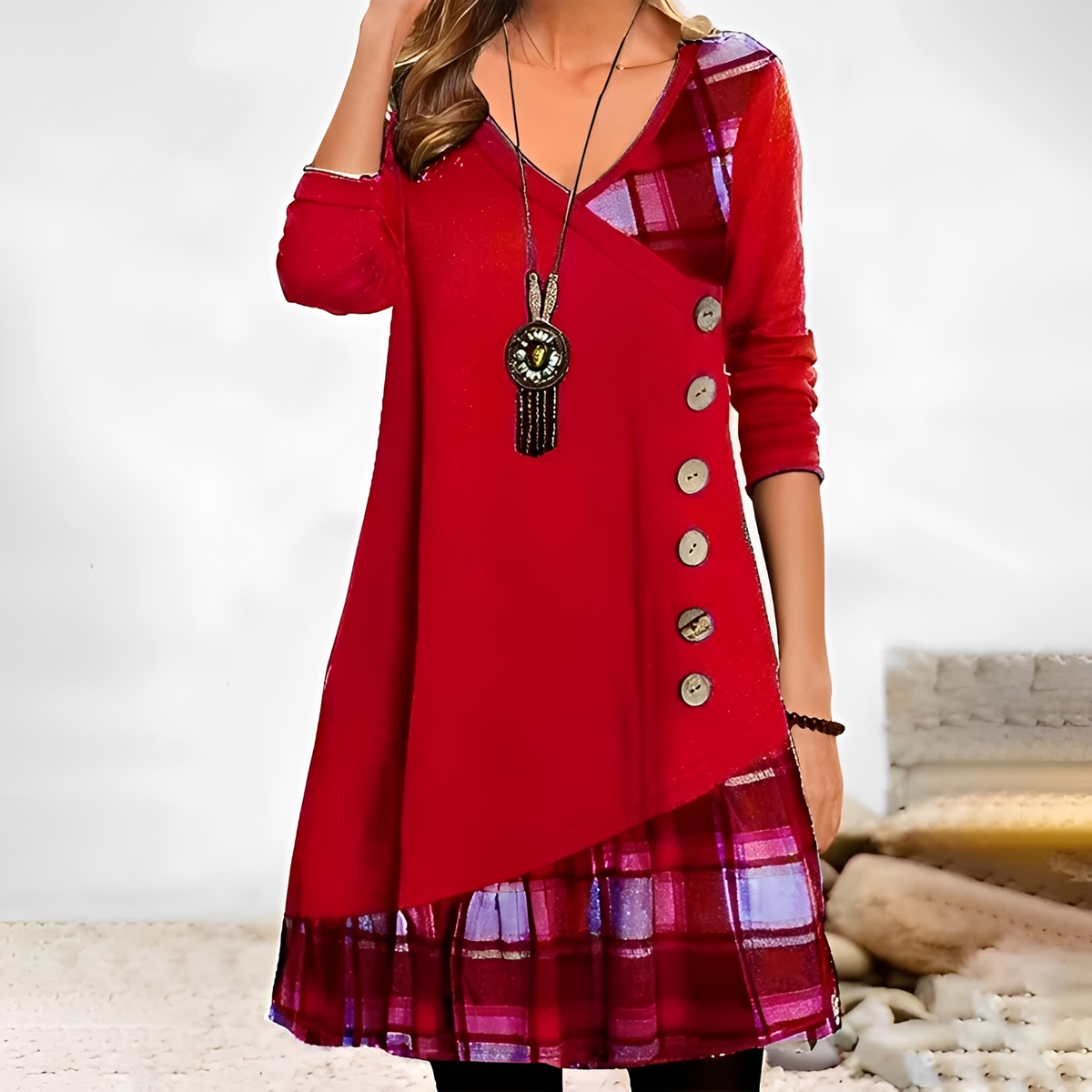 Shawnee - Elegantes und warmes Langarm-Minikleid
