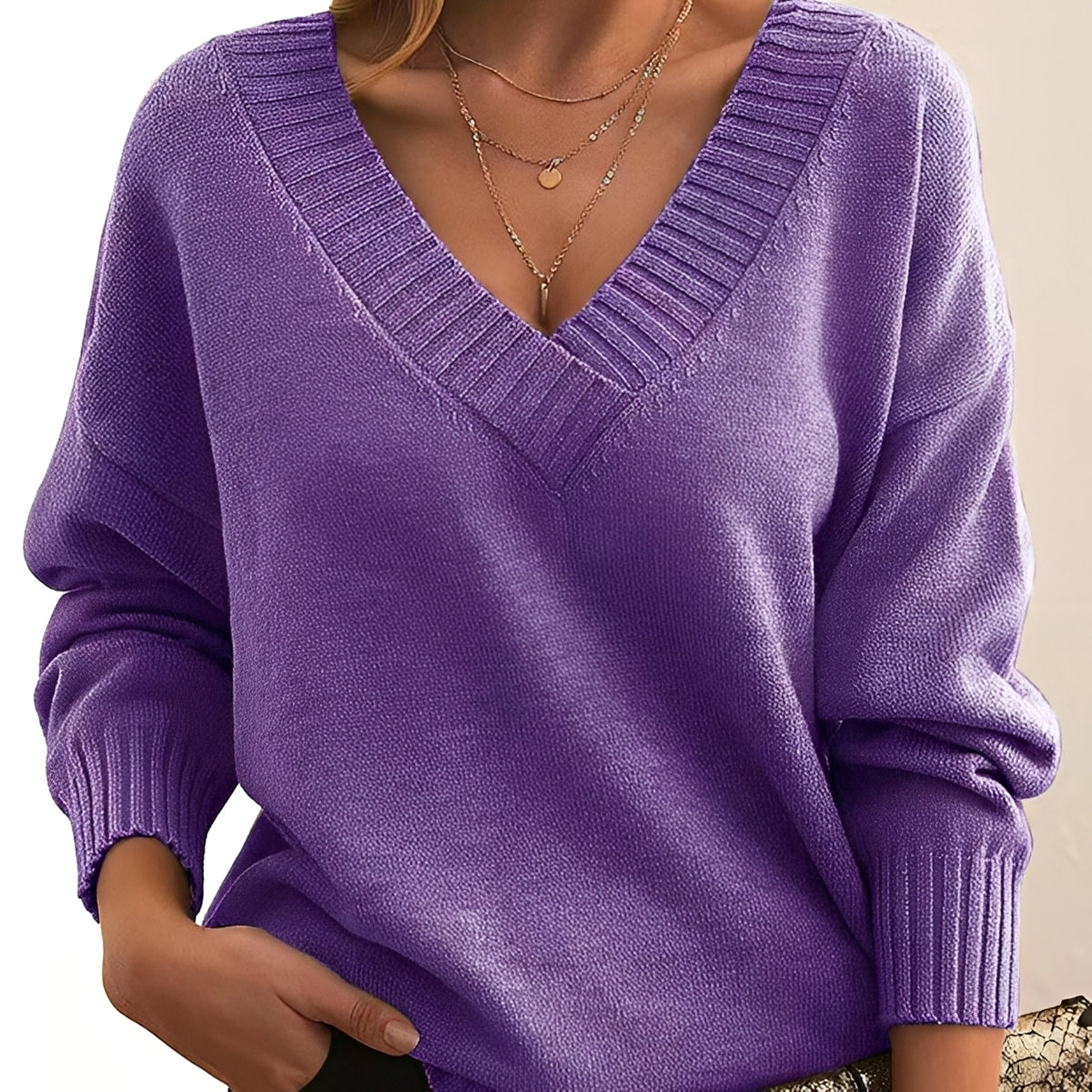 Mollie - Warmer und eleganter Pullover mit V-Ausschnitt