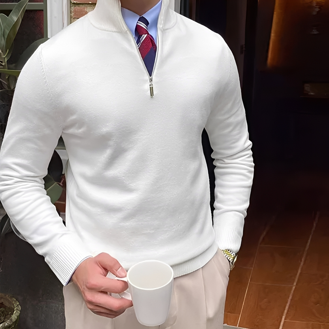 Sean - Komfortabler Pulli mit Halbzip