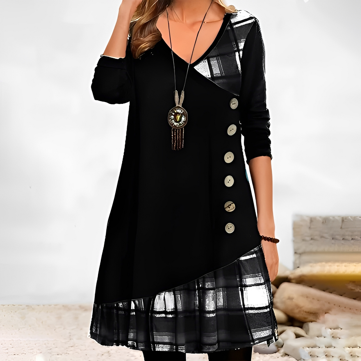 Shawnee - Elegantes und warmes Langarm-Minikleid