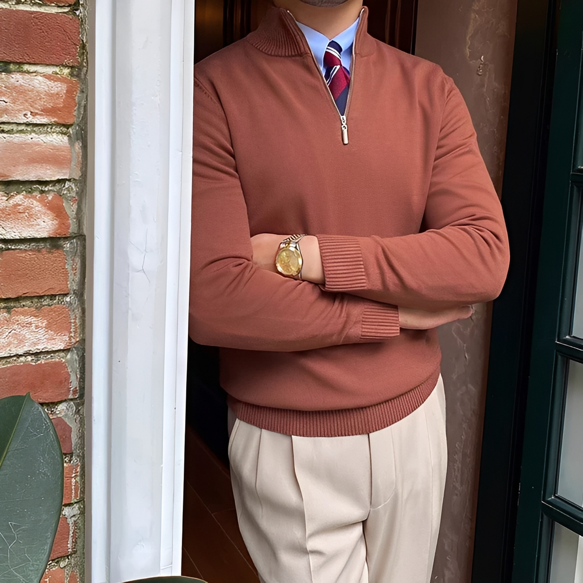 Sean - Komfortabler Pulli mit Halbzip