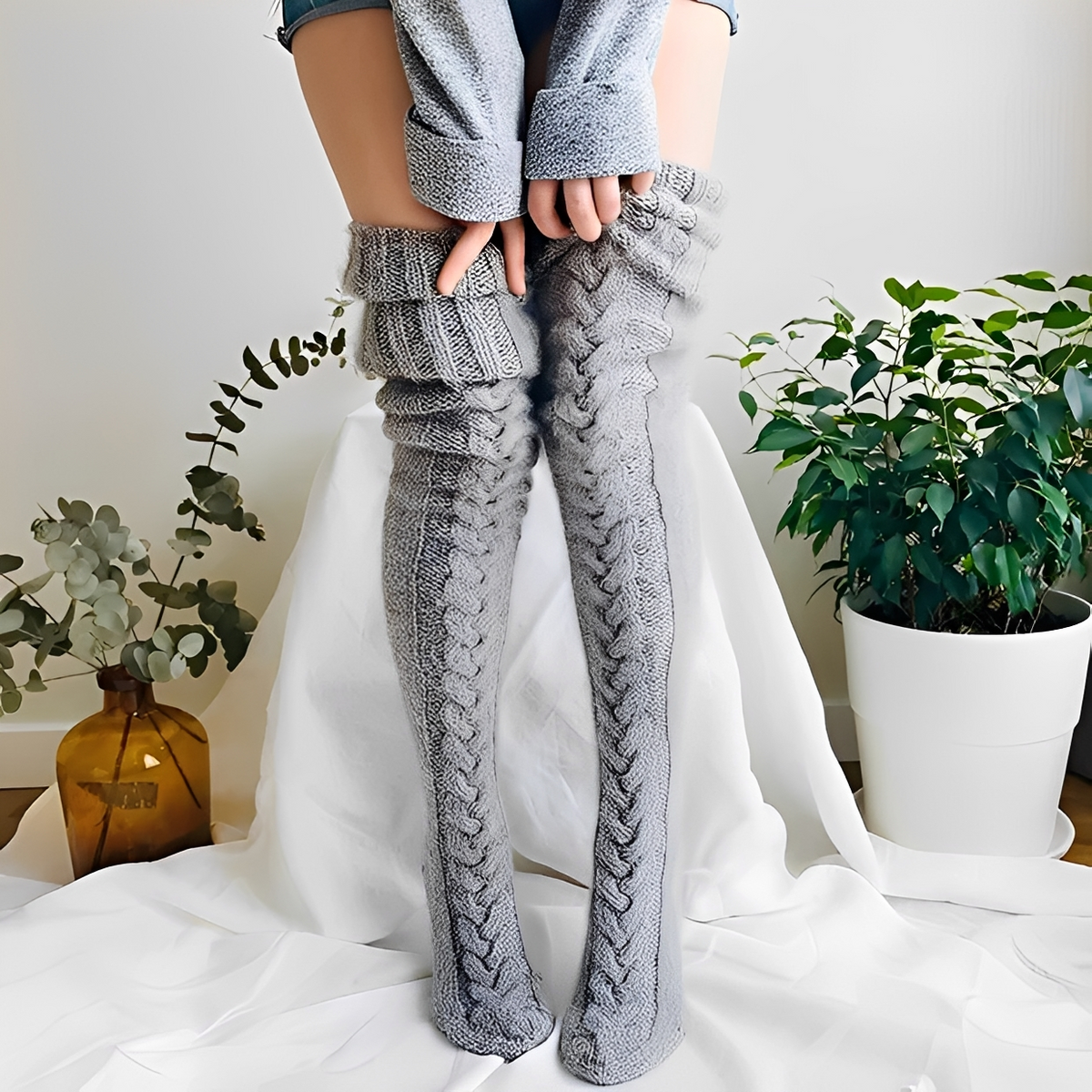 Hailee - Bequeme und wärmende Overknee-Socken