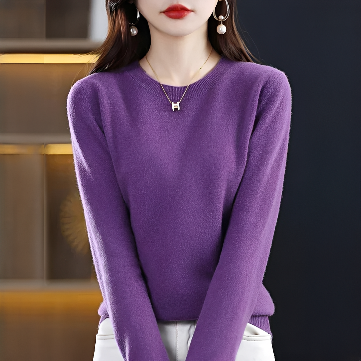 Shynna - Stilvoller und bequemer Rundhals-Pullover