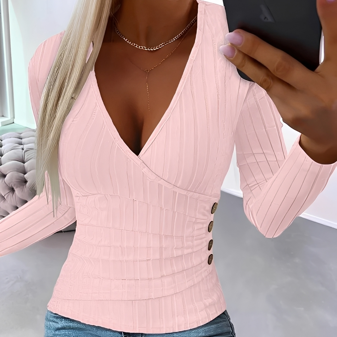 Annie - Eleganter und gemütlicher Pullover mit V-Ausschnitt
