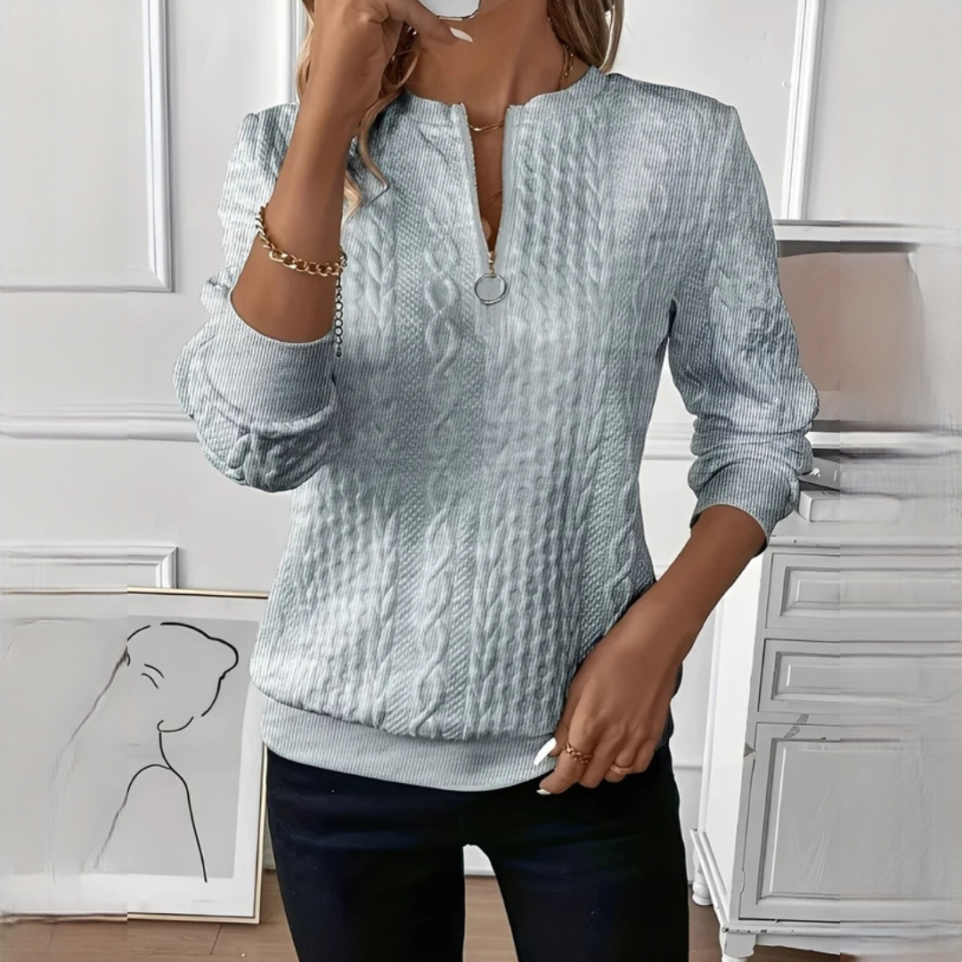 Hedie - Eleganter und zeitgemäßer Zipper-Pullover