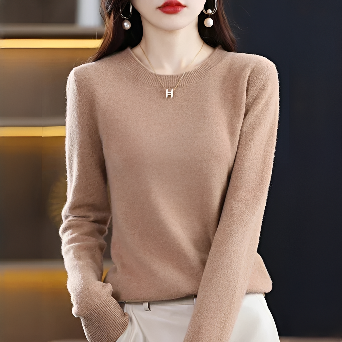Shynna - Stilvoller und bequemer Rundhals-Pullover