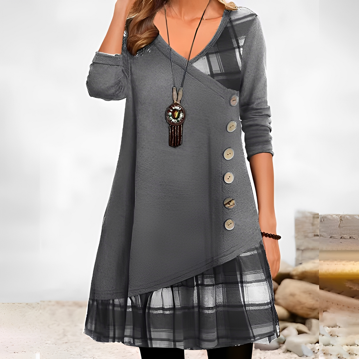 Shawnee - Elegantes und warmes Langarm-Minikleid