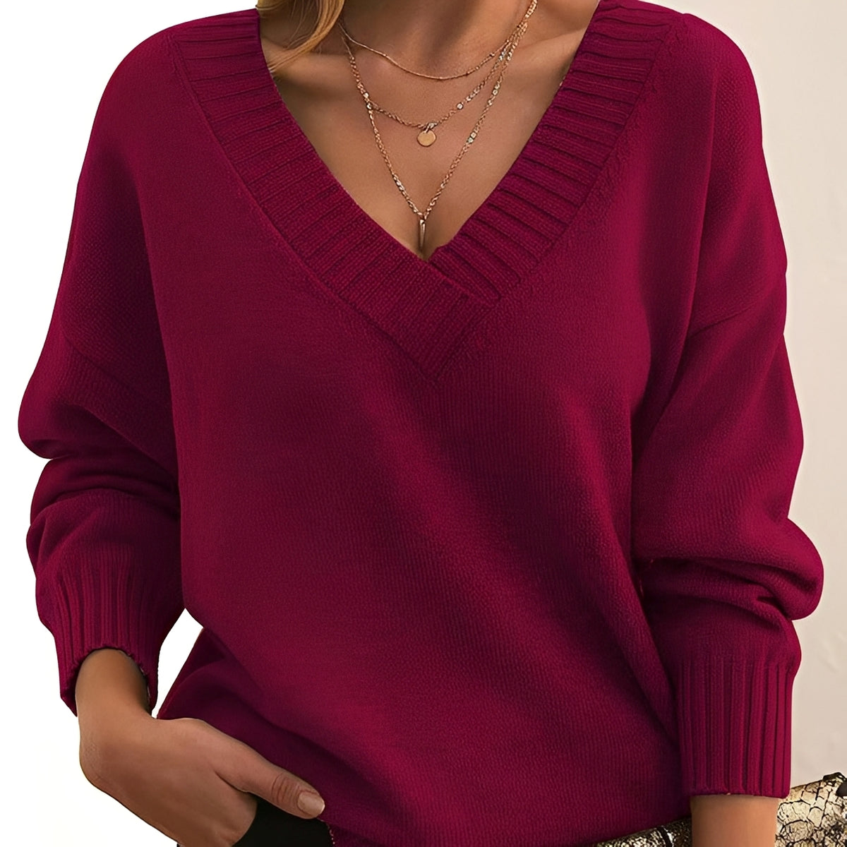 Mollie - Warmer und eleganter Pullover mit V-Ausschnitt