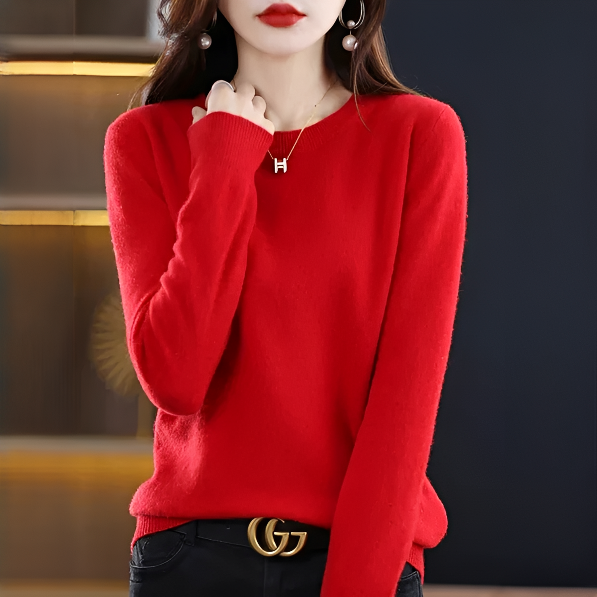 Shynna - Stilvoller und bequemer Rundhals-Pullover
