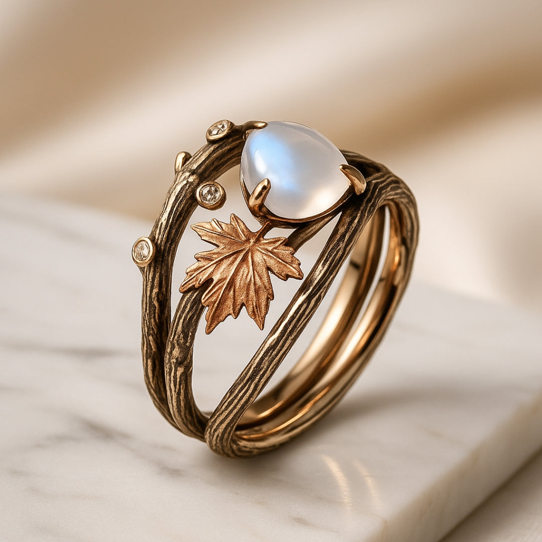 Celestia – Ring aus Mondstein mit natürlichem Charme