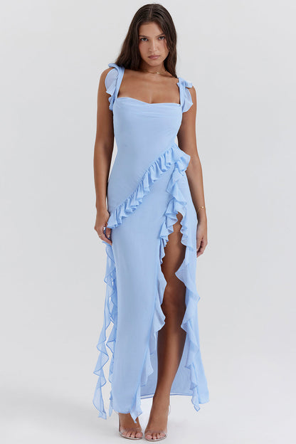 Noémie – Kleid mit Rüschen und Ausschnitt