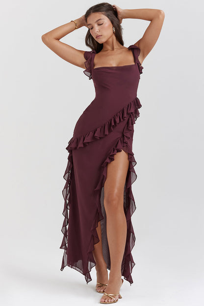 Noémie – Kleid mit Rüschen und Ausschnitt