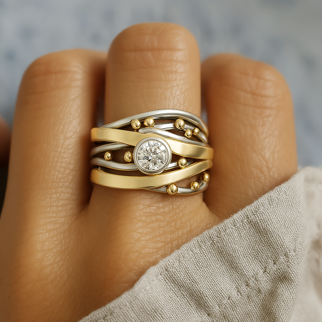 Dalia – Vintage-Goldring mit eingefasstem Zirkonia