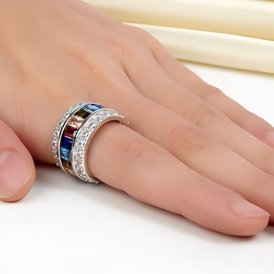 Sheena – Anillo mit mehreren Steinen aus Silber 925