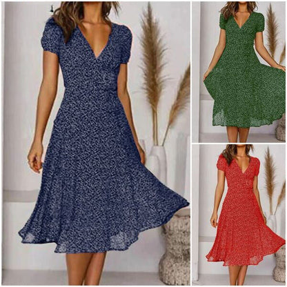 Krystale – A-Linien Kleid mit V-Ausschnitt und leichtem Rock