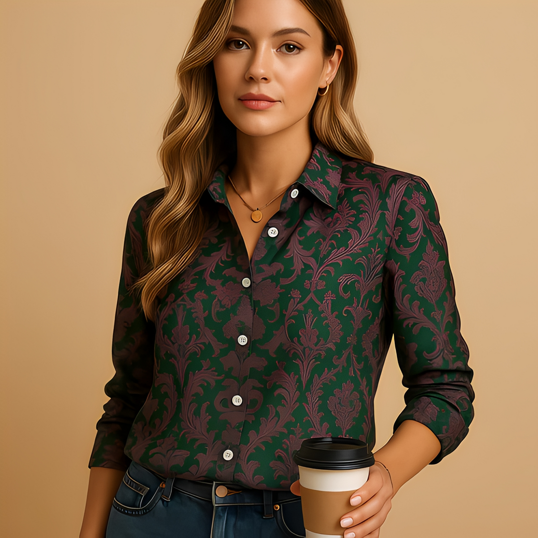 Alesha - Elegante Damenbluse mit langen Ärmeln