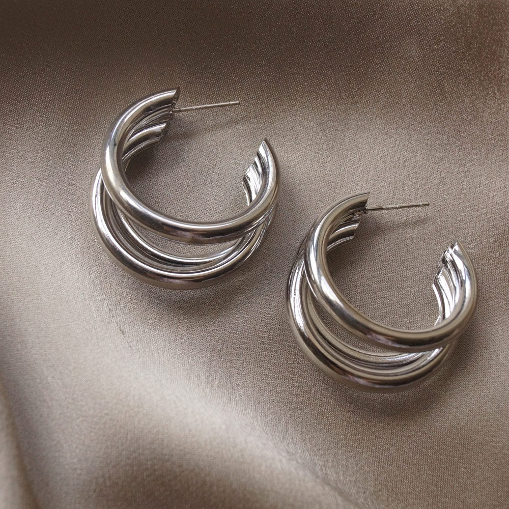 Mila - Dreifach audaz Ohrringe in Silber