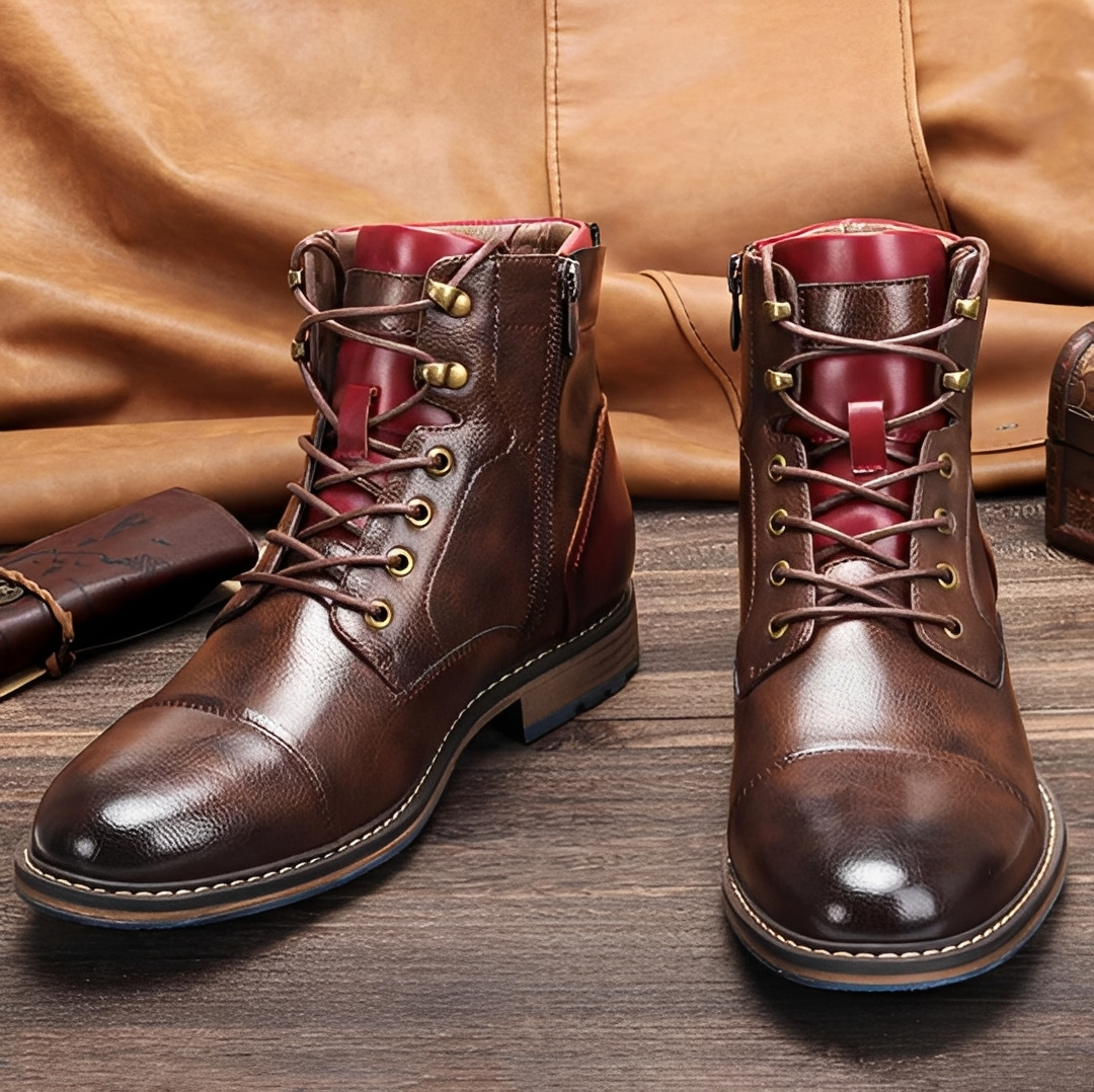 Arjay - Herren Leder Oxford-Stiefel