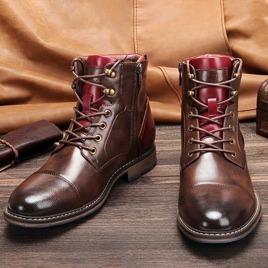 Arjay - Herren Leder Oxford-Stiefel