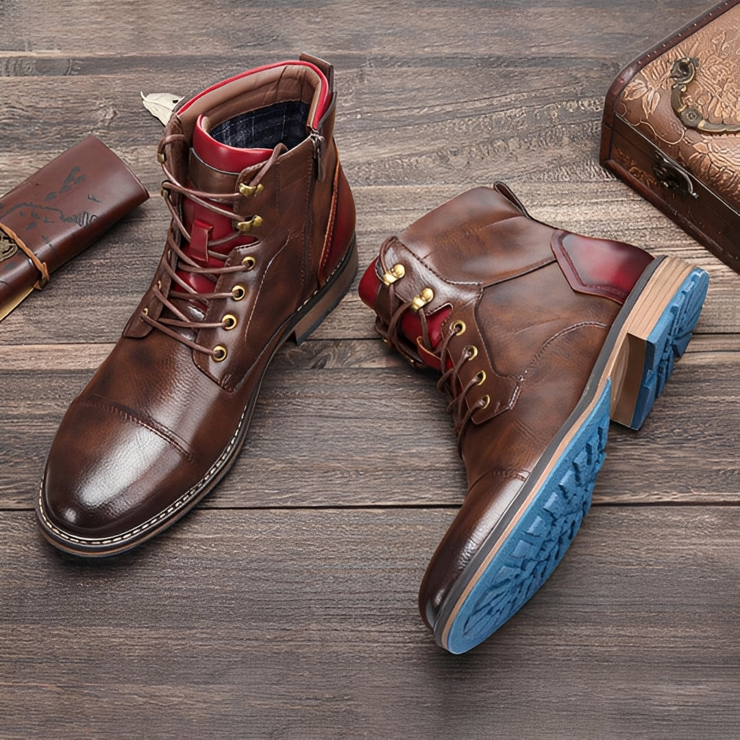 Arjay - Herren Leder Oxford-Stiefel