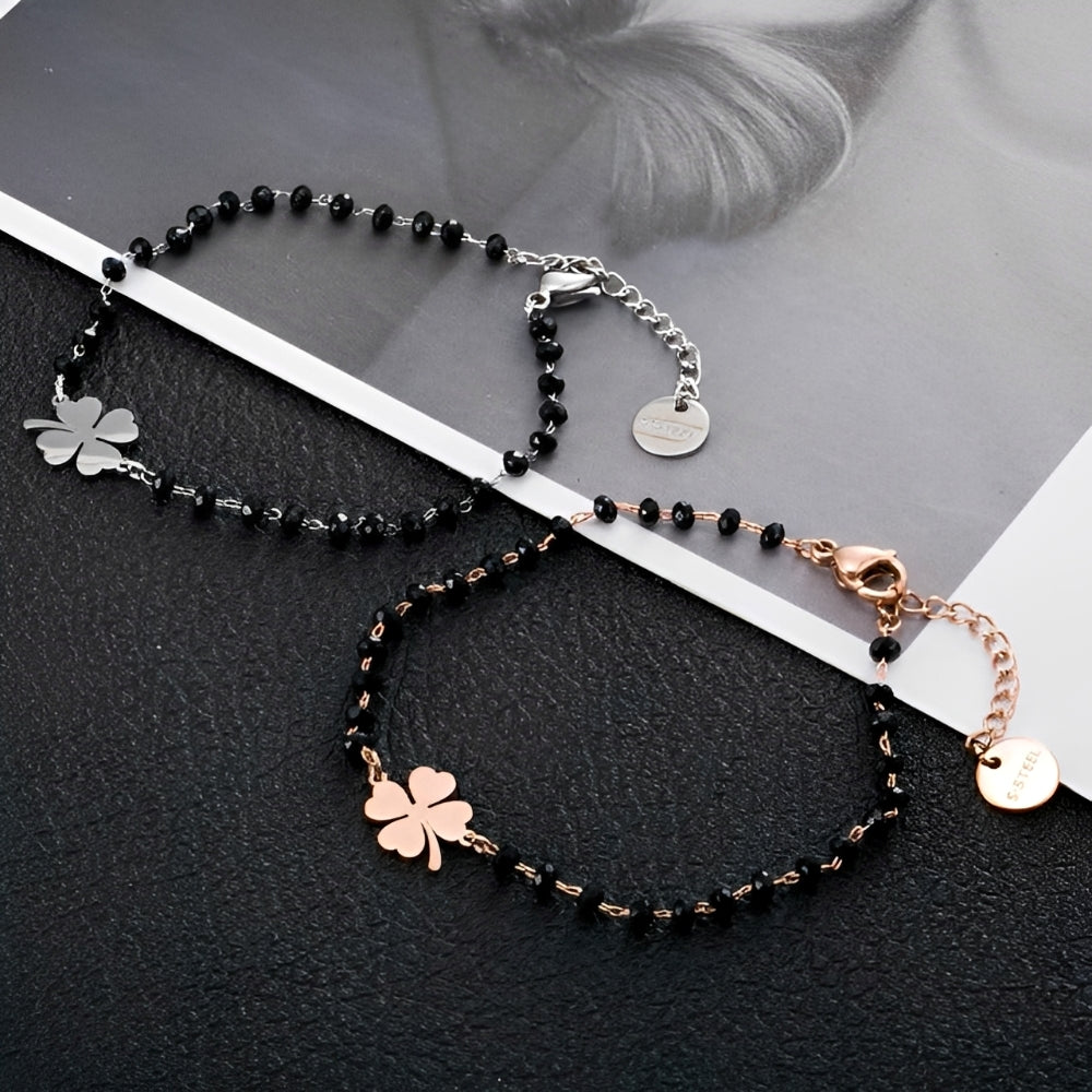 Faelya – Armband Amulett von vierblättrigem Klee