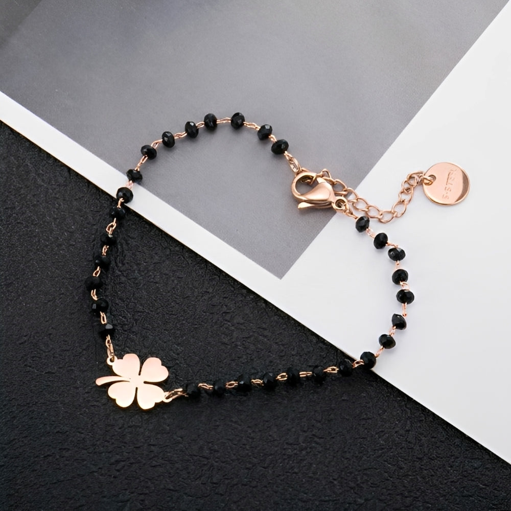Faelya – Armband Amulett von vierblättrigem Klee