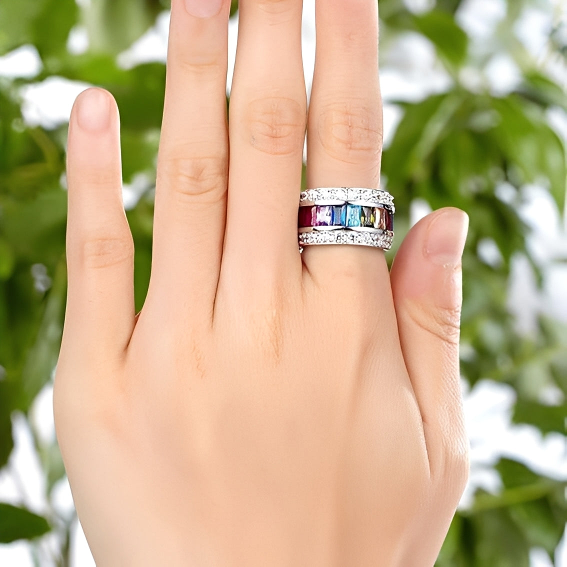 Sheena – Anillo mit mehreren Steinen aus Silber 925