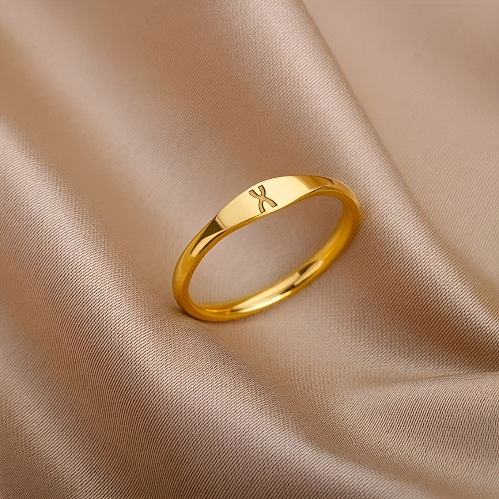 Minimalistischer Namensring | Minimalistischer Ring mit gravierter Initiale