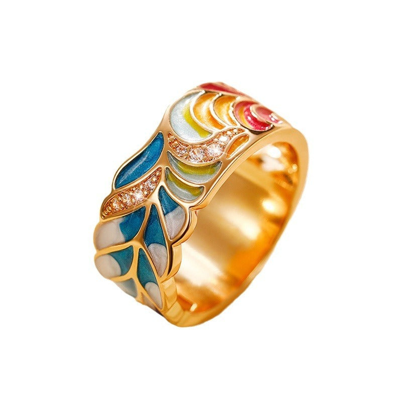 Isolde – Anillo mit handgemalten Blumen