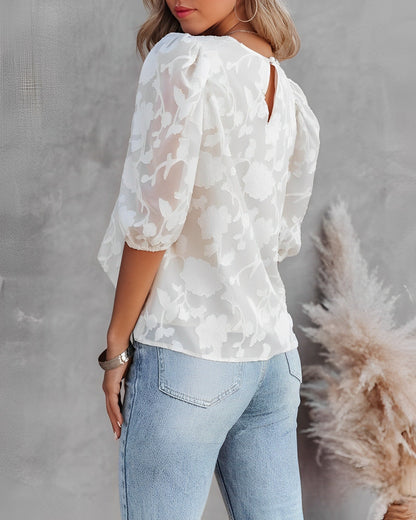Dorrothea - Chiffonbluse mit Puffärmeln