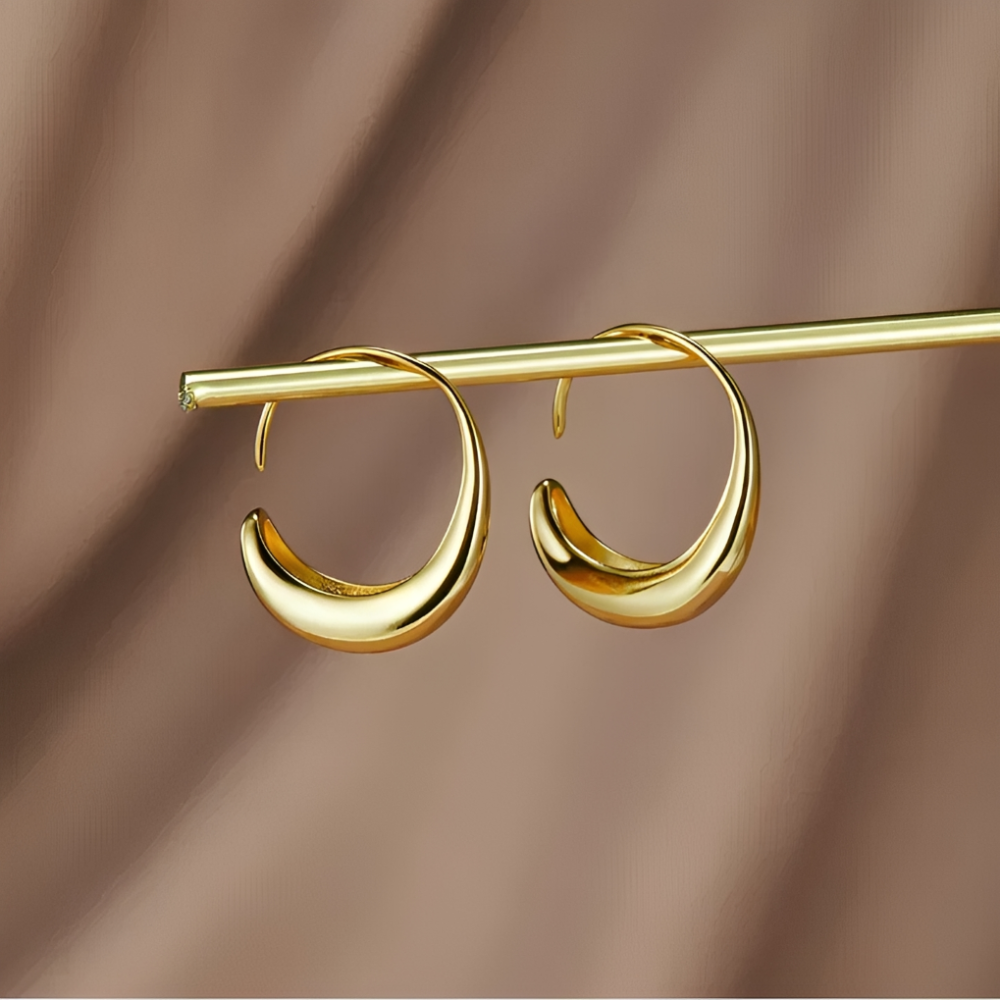 Klassische Tropfenohrringe - Goldene Vintage-Hoop-Ohrringe
