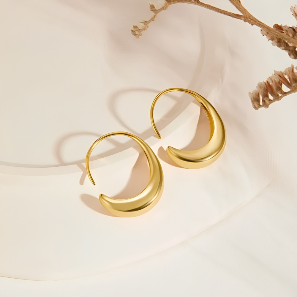 Klassische Tropfenohrringe - Goldene Vintage-Hoop-Ohrringe
