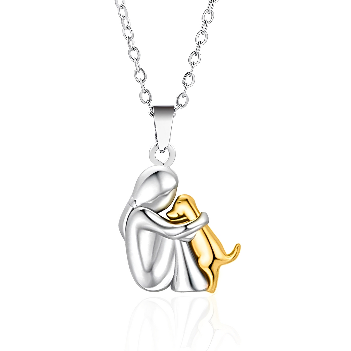 Neko – Halsband mit Anhänger von Umarmung zwischen Hund und Besitzer