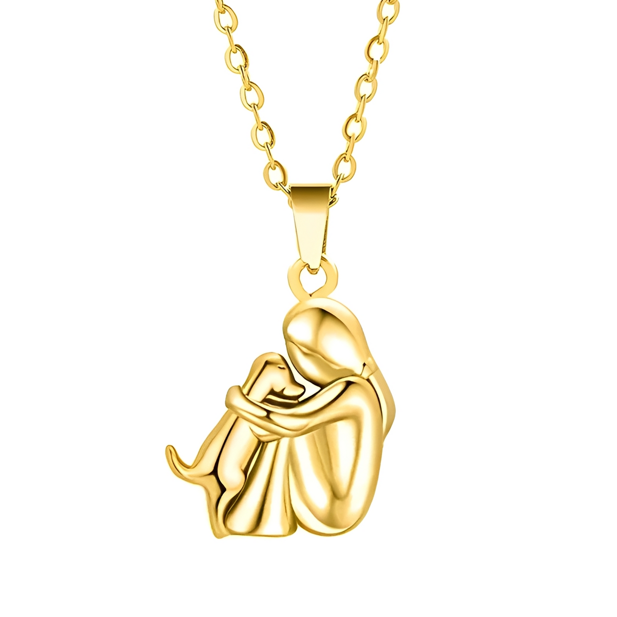 Neko – Halsband mit Anhänger von Umarmung zwischen Hund und Besitzer