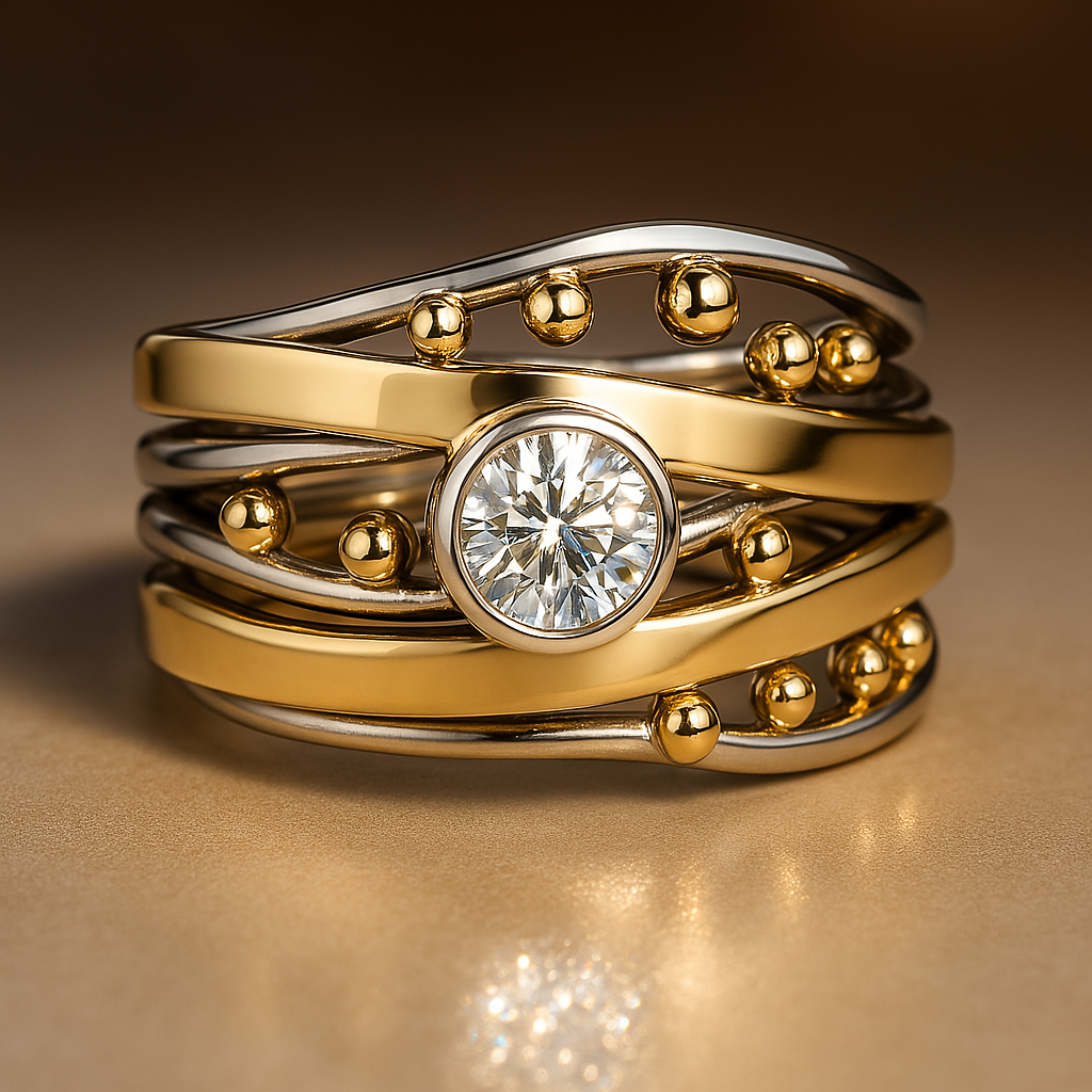Dalia – Vintage-Goldring mit eingefasstem Zirkonia