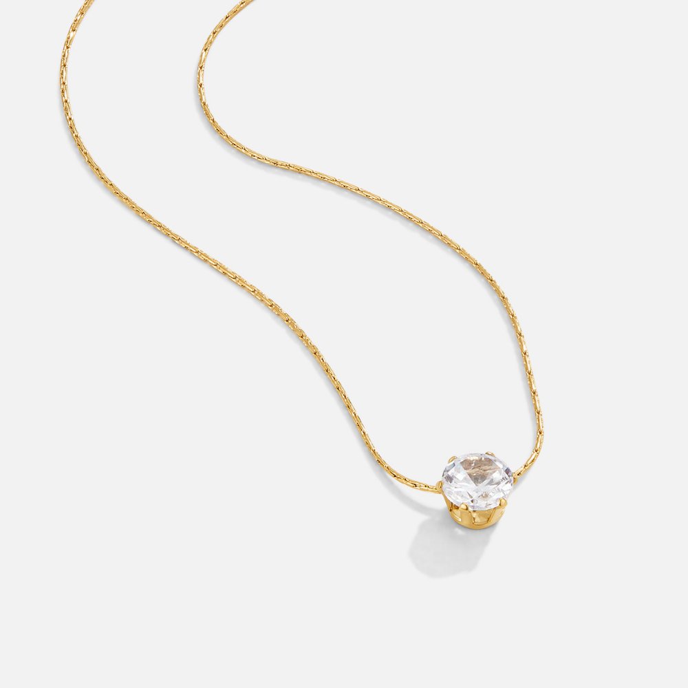 Amaris – Eleganter goldener Halsreif mit rundem Kristall
