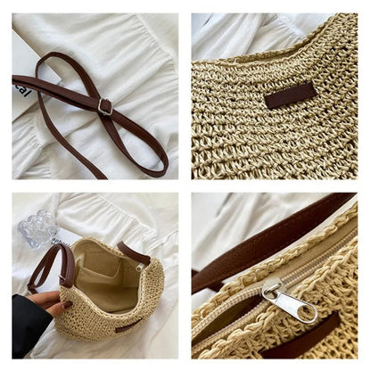 Camille – Chic geflochtener Beutel in neutralen Tönen