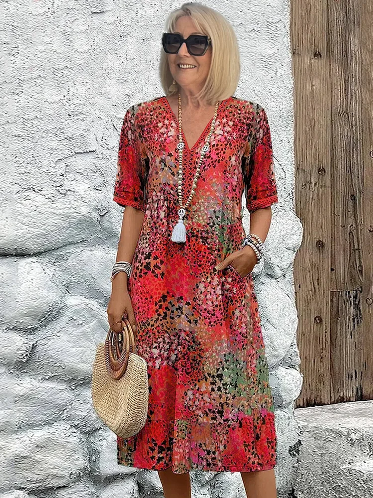 Harper - Stilvolles Midi-Kleid mit Blumenmotiven