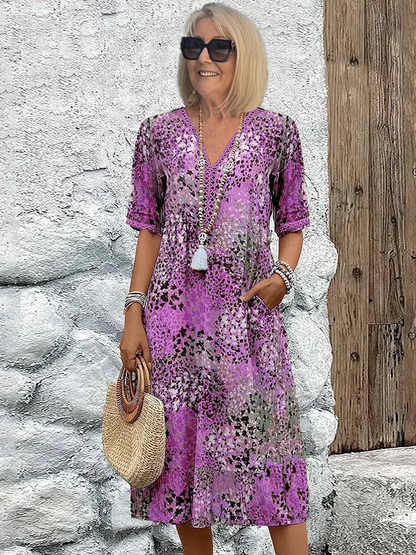 Macy - Midi-Kleid mit Blumenmuster, stilvolles Set