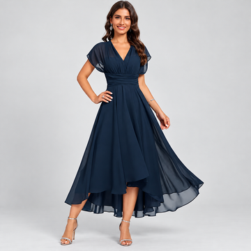 Elisa – Stilvolles Midi Kleid mit V-Ausschnitt