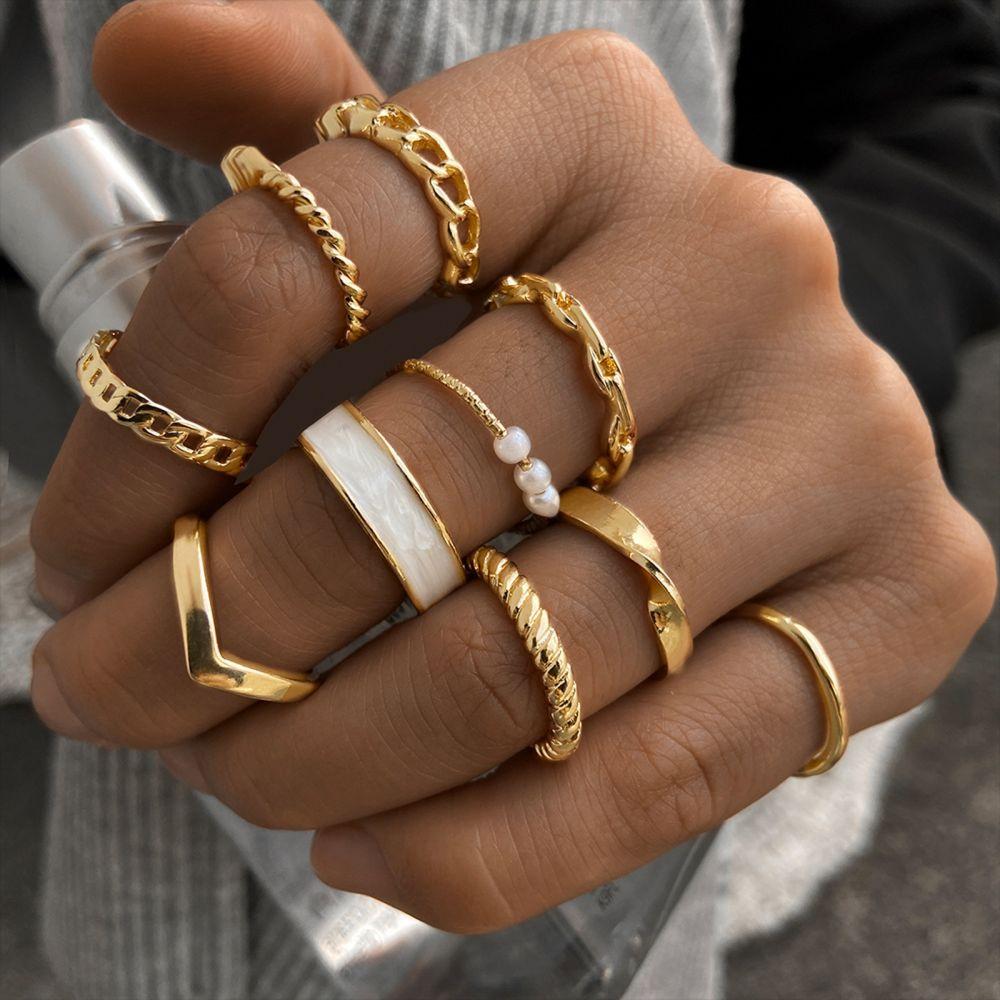 10Stücke Mode-Ringe - Ringe zum Mischen und Kombinieren