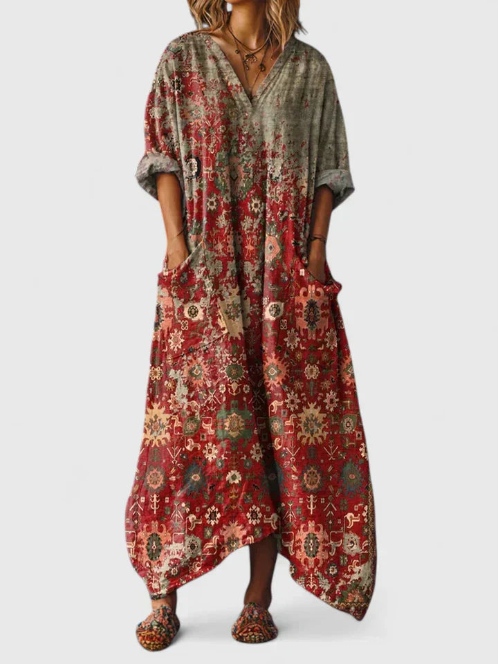 Althea – Boho-Kleid mit fließendem Schnitt und Stickerei
