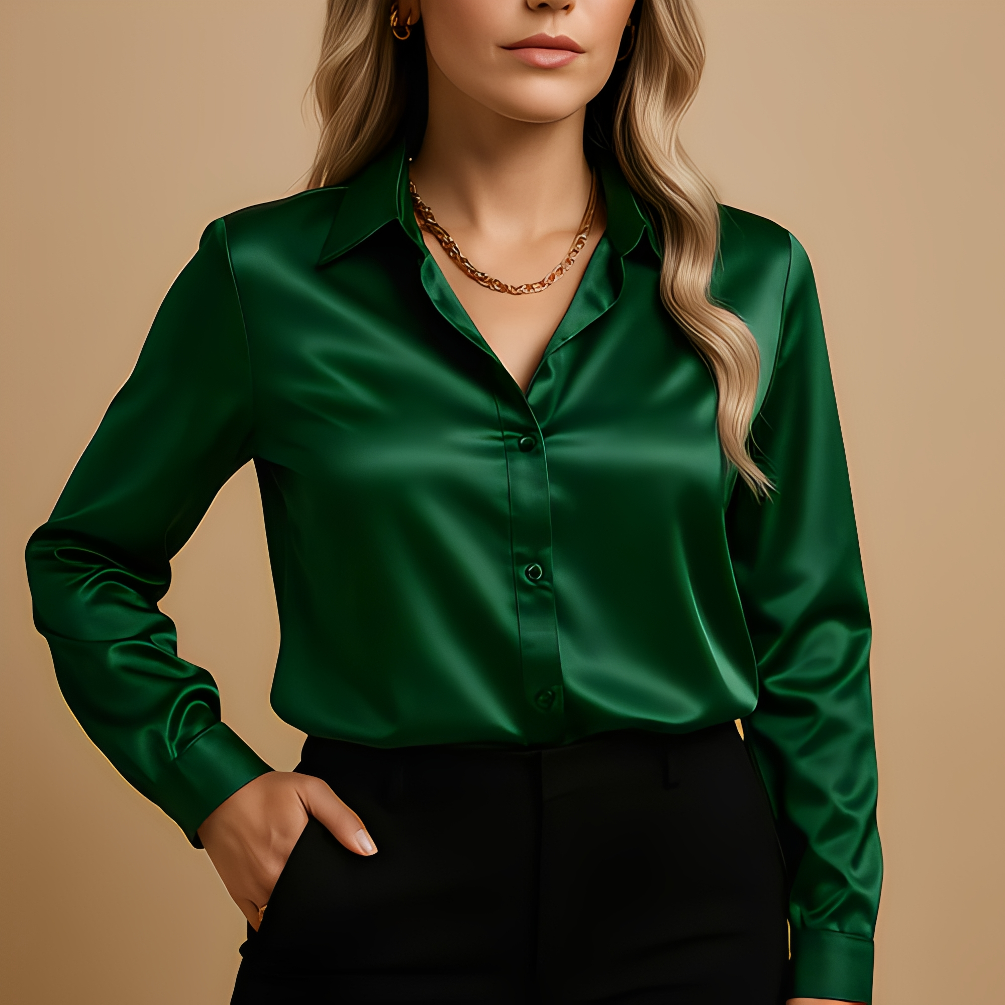 Alesia - Stilvolle Bluse mit langen Ärmeln für Damen