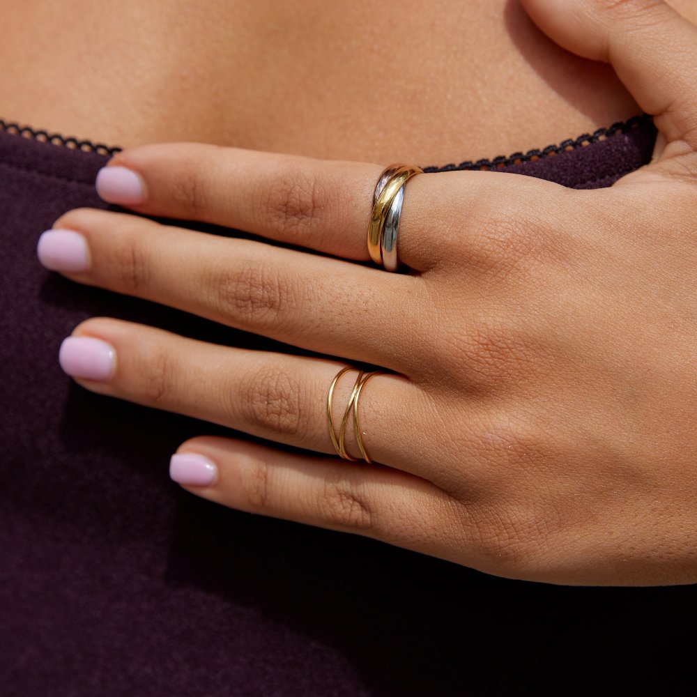 Elena – Eleganter dreifacher Ring in drei Farben