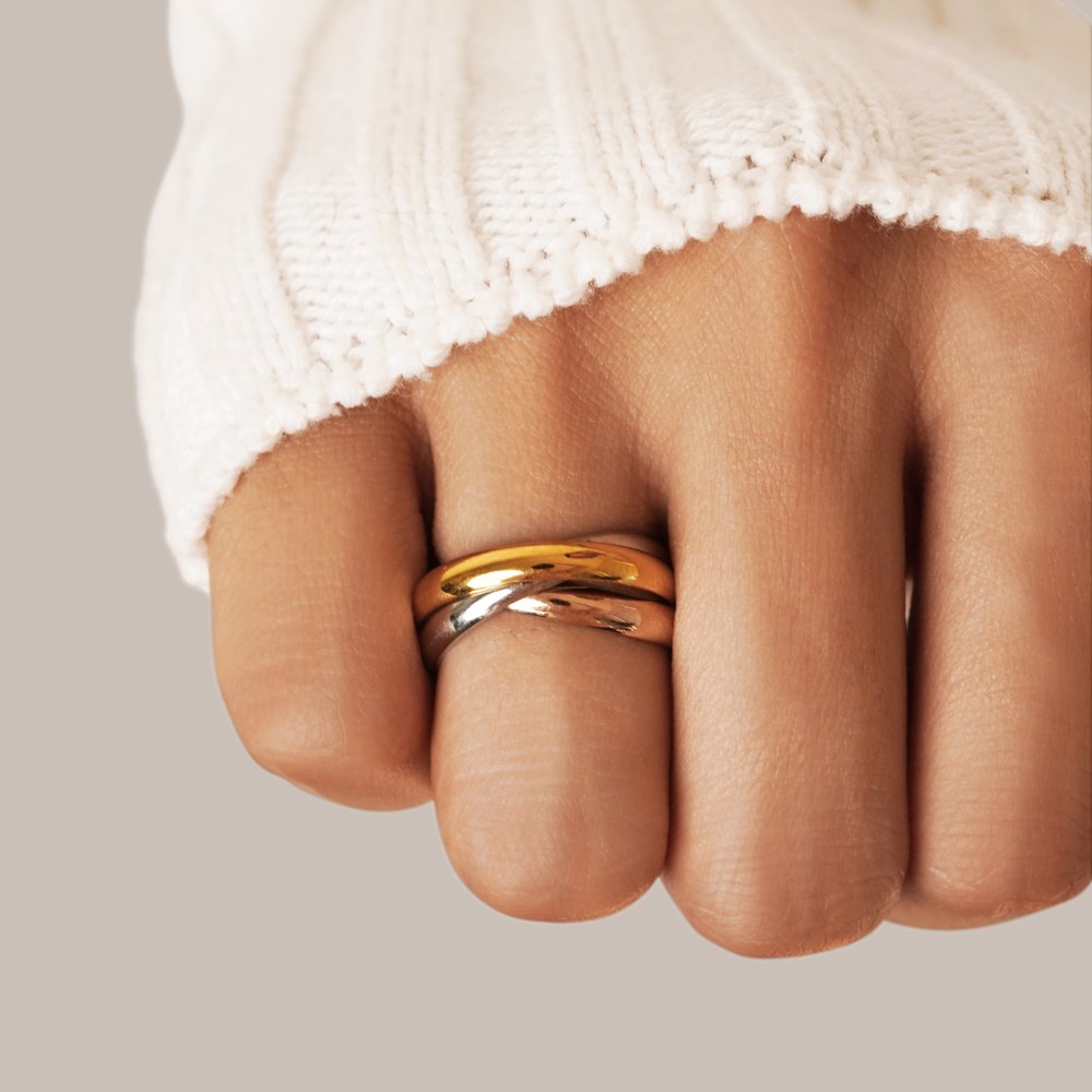 Elena – Eleganter dreifacher Ring in drei Farben