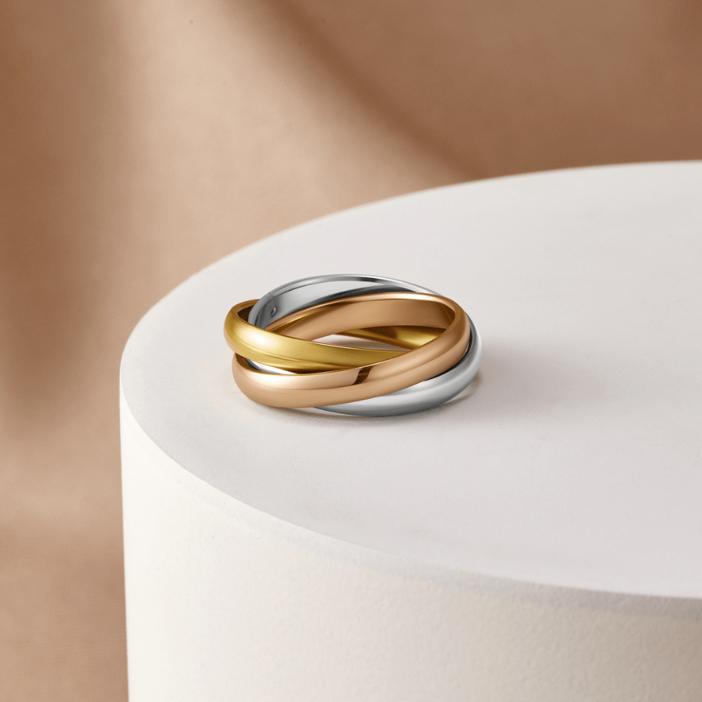 Elena – Eleganter dreifacher Ring in drei Farben