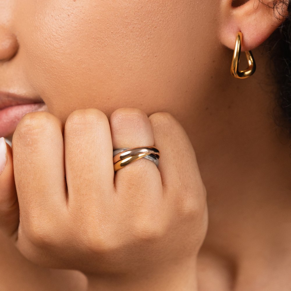 Elena – Eleganter dreifacher Ring in drei Farben